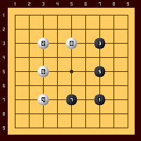1.Black stones and White stones hit alternately
