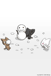 Wallpaper:Cat snowball fight